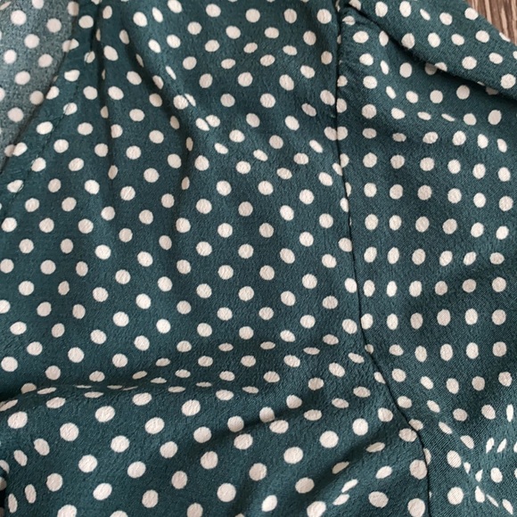 LOFT Green Polka Dot Wrap Dress - Picture 6 of 6